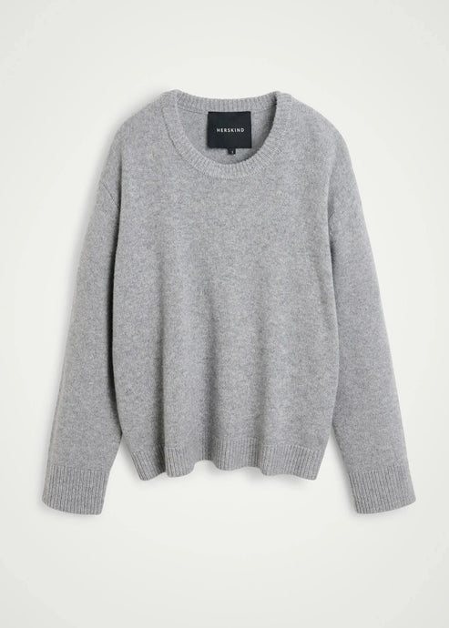 DOOFA KNIT ROUNDNECK | LIGHT GREY HERSKIND