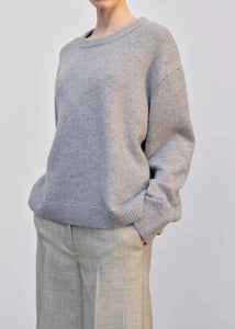 DOOFA KNIT ROUNDNECK | LIGHT GREY HERSKIND