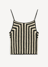 Load image into Gallery viewer, DORIA TOP | CROCHET BLACK &amp; WHITE