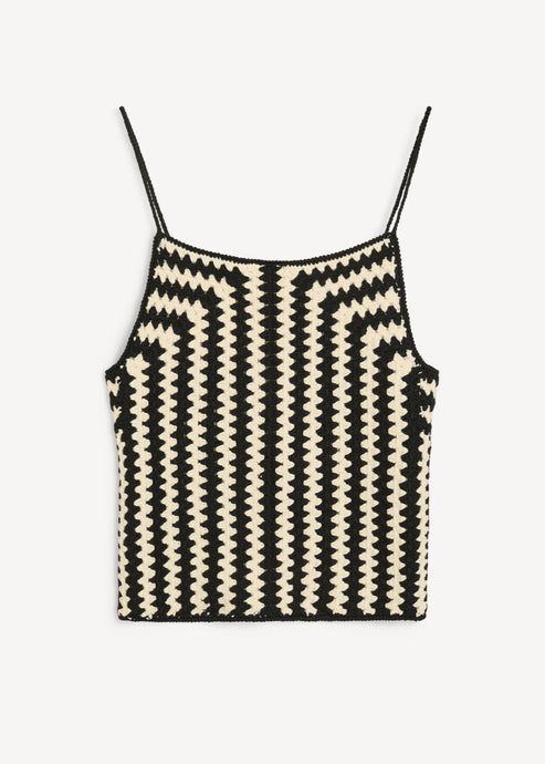 DORIA TOP | CROCHET BLACK & WHITE