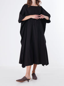 RELAXED TIE WAIST DRESS | BLACK COTTON EMIN & PAUL