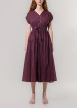 Load image into Gallery viewer, SHIRRED WAIST DRESS |  BURGUNDY EMIN &amp; PAUL