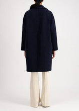 Load image into Gallery viewer, DROPPED SHOULDER COAT BOUCLE | NAVY BLUE HARRIS WHARF LONDON