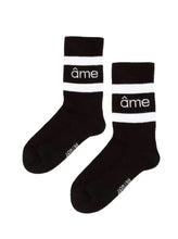 Load image into Gallery viewer, DIEGO SOCKS WITH CONTRASTING LINES | BLACK - WHITE LINES by AME