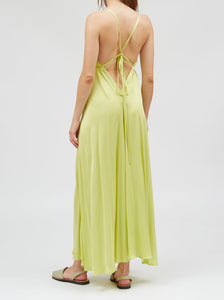 MP LONG CUPRO ONE SIZE DRESS | LIME SUITE13LAB