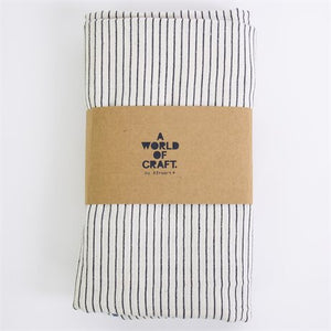 ECO THINSTRIPE TABLECLOTH | WHITE/BLACK | 140X250CM