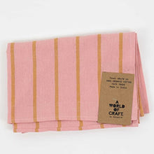 Load image into Gallery viewer, ECO WIDESTRIPE TOWEL | PINK/MUSTARD AFROART