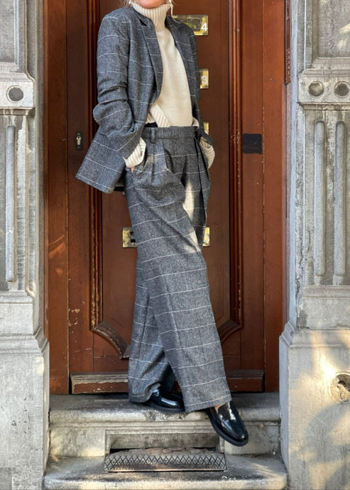 ENZO ALL TIME CHECK BLAZER GREY MEL DAY BIRGER AND MIKKELSEN AT MELLOW 