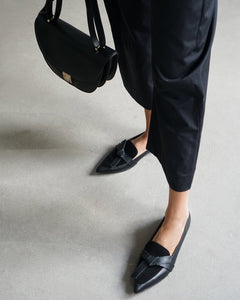 ALLY LEATHER LOAFERS | SUEDE BLACK FLATTERED