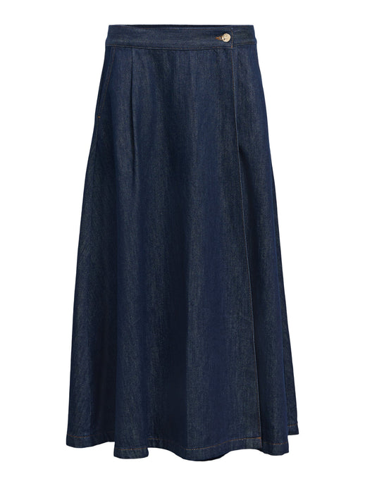 OBJSINA MW LONG DENIM SKIRT | DARK DENIM OBJECT