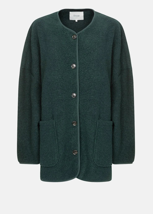 HANNAH WOOL OVERSIZED JACKET | DARK GREEN AME