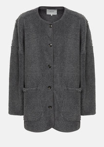 HANNAH TEDDY OVERSIZED JACKET | DARK GREY T.U AME