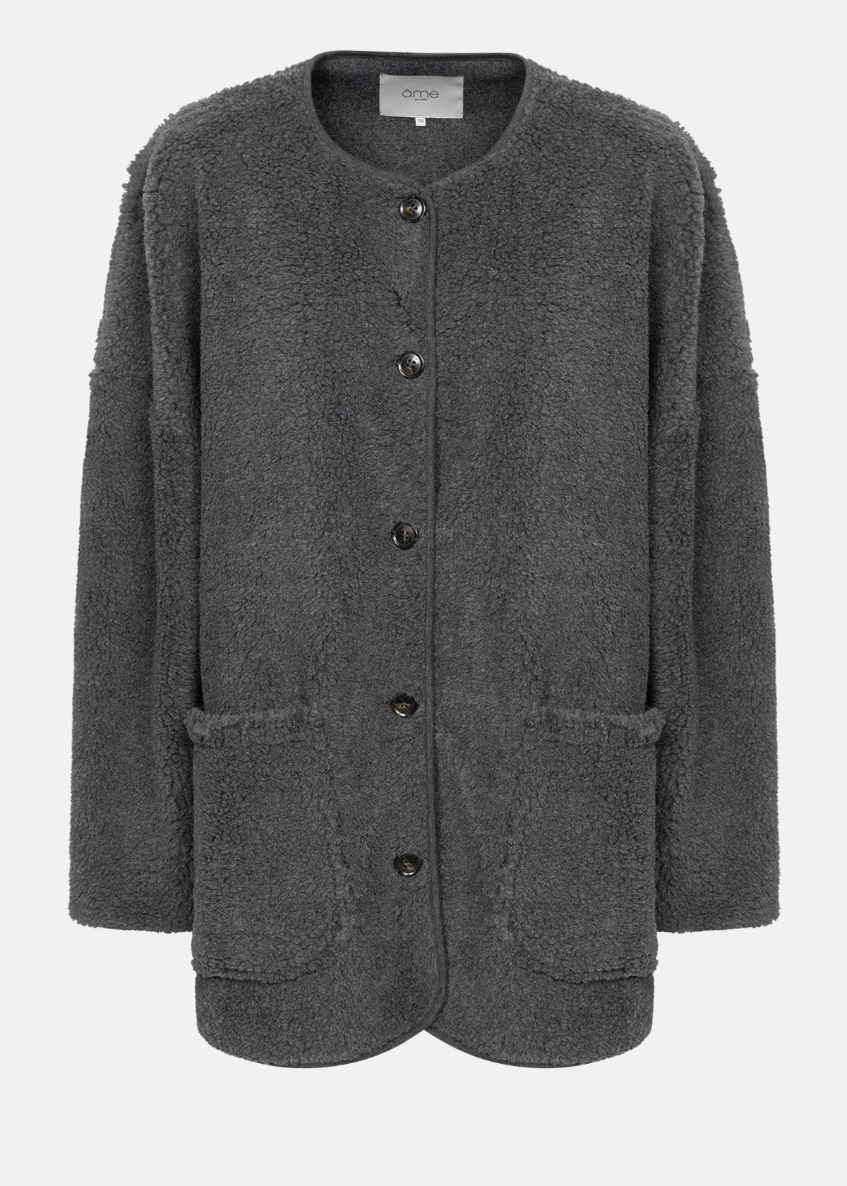 HANNAH TEDDY OVERSIZED JACKET | DARK GREY T.U AME