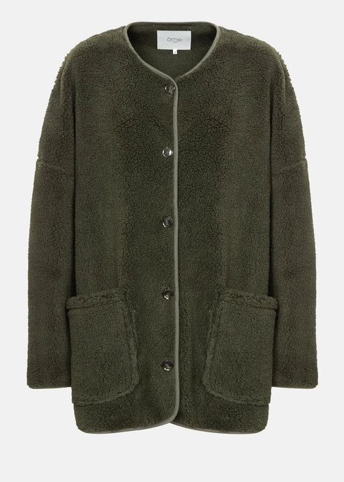 HANNAH TEDDY OVERSIZED JACKET | DARK GREEN AME