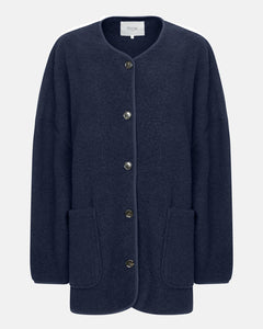 HANNAH WOOL OVERSIZED JACKET | NAVY AME