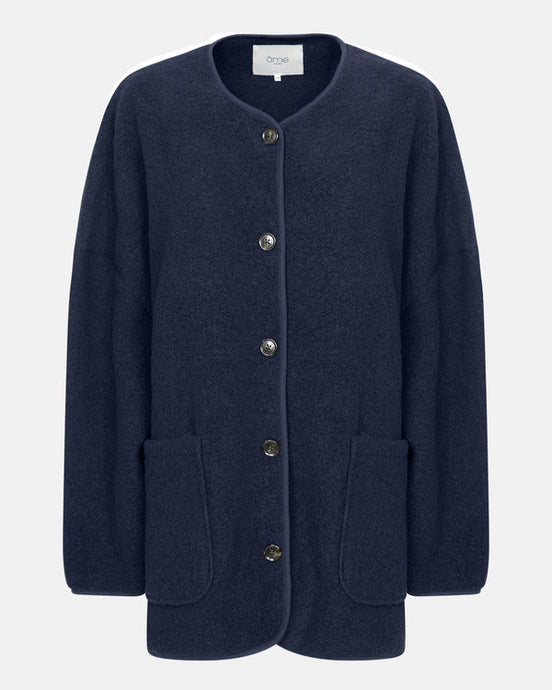HANNAH WOOL OVERSIZED JACKET | NAVY AME