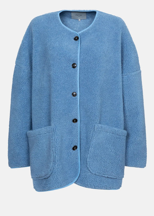 HANNAH TEDDY OVERSIZED JACKET | MID BLUE