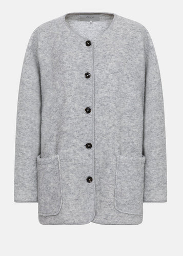 HANNAH WOOLY OVERSIZED JACKET | LIGHT GREY AME