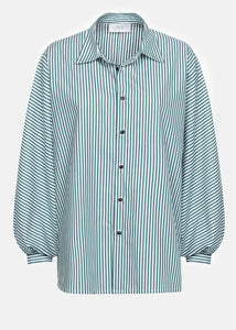 HENRIETTE SHIRT | GREEN STRIPED AME