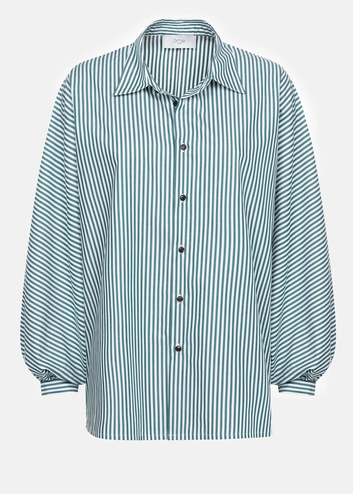 HENRIETTE SHIRT | GREEN STRIPED AME