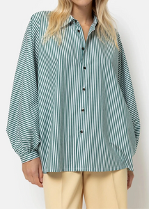 HENRIETTE SHIRT | GREEN STRIPED AME