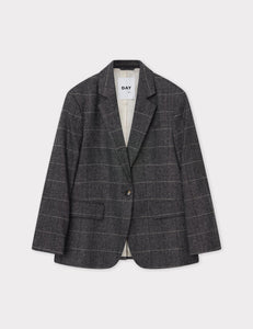 HESTER ALL TIME CHECK BLAZER GREY MEL DAY BIRGER AND MIKKELSEN