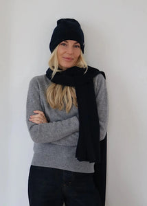 HUE SOLID CASHMERE BEANIE | BLACK BETA STUDIOS