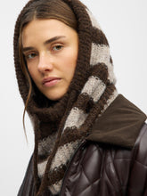 Load image into Gallery viewer, OBJMILU KNIT BALACLAVA  | SEAL BROWN STRIPES HUMUS OBJECT