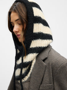 OBJMILU KNIT BALACLAVA  | BLACK STRIPES SANDSHELL OBJECT