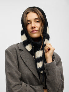 OBJMILU KNIT BALACLAVA  | BLACK STRIPES SANDSHELL OBJECT