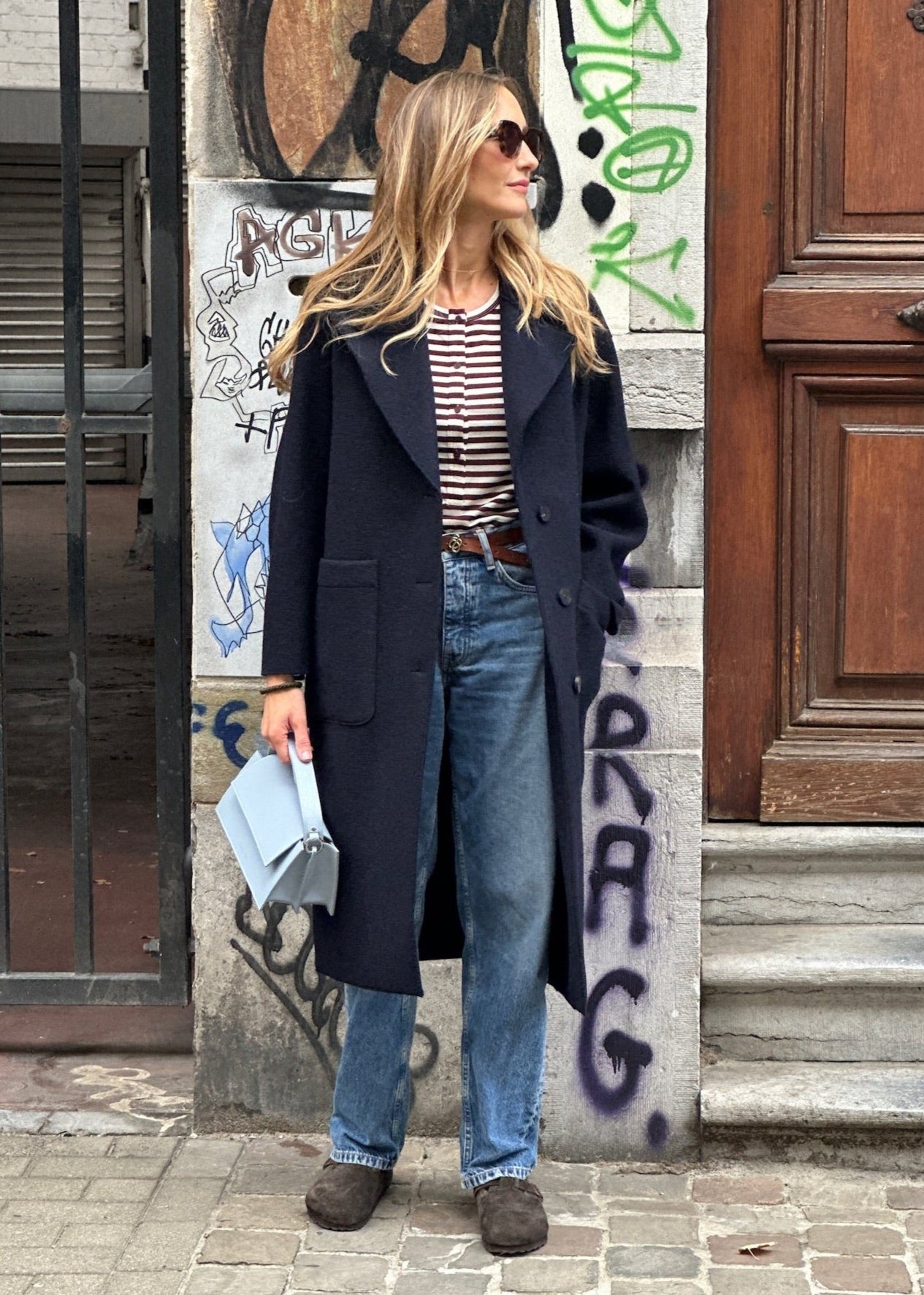 GREATCOAT BOILED WOOL | NAVY BLUE HARRIS WHARF LONDON