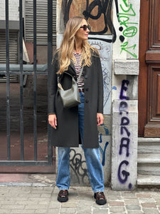 OVERCOAT PRESSED WOOL | DARK KAKI HARRIS WHARF LONDON
