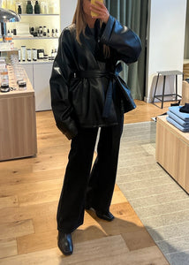KIMONO FAUX LEATHER | BLACK STUDIO CUT