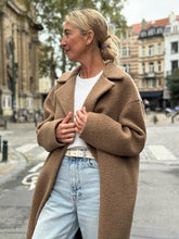 Load image into Gallery viewer, DROPPED SHOULDER COAT | BOUCLE TEDDY BROWN