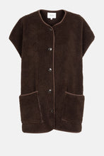 Charger l&#39;image dans la galerie, INES TEDDY SLEEVELESS JACKET | CHOCOLATE BROWN AME