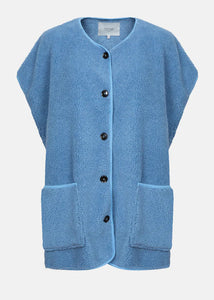 INES TEDDY OVERSIZED JACKET | MID BLUE