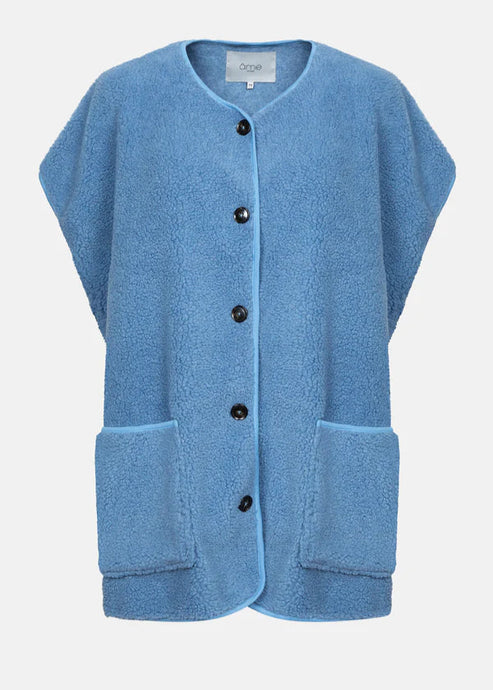 INES TEDDY OVERSIZED JACKET | MID BLUE