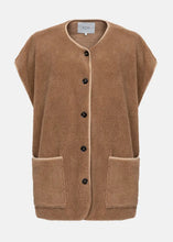 Load image into Gallery viewer, INES TEDDY SLEEVELESS JACKET | CAMEL AME