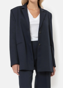 JULIAN OVERSIZED SINGLE BREASTED BLAZER | DARK BLUE AME