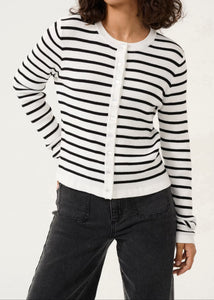 KALILIBETH STRIPE CARDIGAN | CHALK BLACK STRIPE