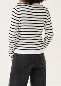 KALILIBETH STRIPE CARDIGAN | CHALK BLACK STRIPE