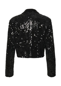 KANICOLE SEQUIN BLAZER | BLACK DEEP KAFFE