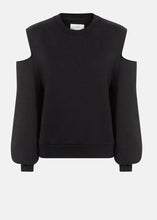 Charger l&#39;image dans la galerie, KARATE SWEATSHIRT WITH CUTOUT SHOULDERS | BLACK AME