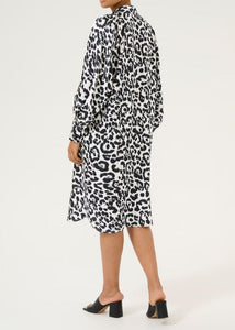 KAROXY SHIRT DRESS | WHITE BLACK LEOPARD