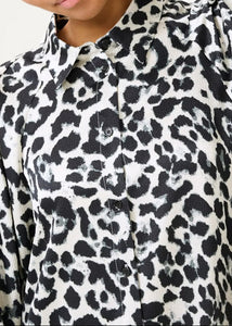 KAROXY SHIRT DRESS | WHITE BLACK LEOPARD