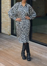 Load image into Gallery viewer, KAROXY SHIRT DRESS | WHITE BLACK LEOPARD