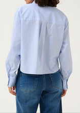 Load image into Gallery viewer, KASOFIE SHIRT | WHITE WITH BLUE STRIPES