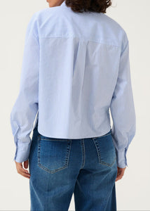 KASOFIE SHIRT | WHITE WITH BLUE STRIPES