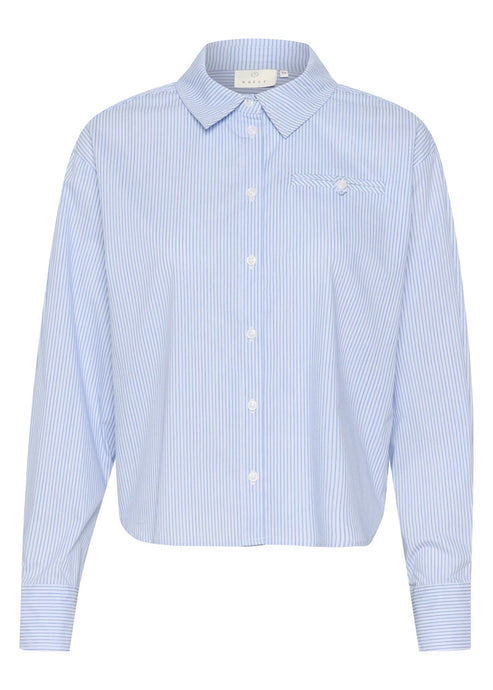 KASOFIE SHIRT | WHITE WITH BLUE STRIPES