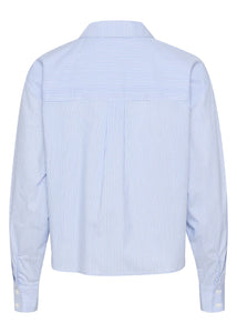 KASOFIE SHIRT | WHITE WITH BLUE STRIPES